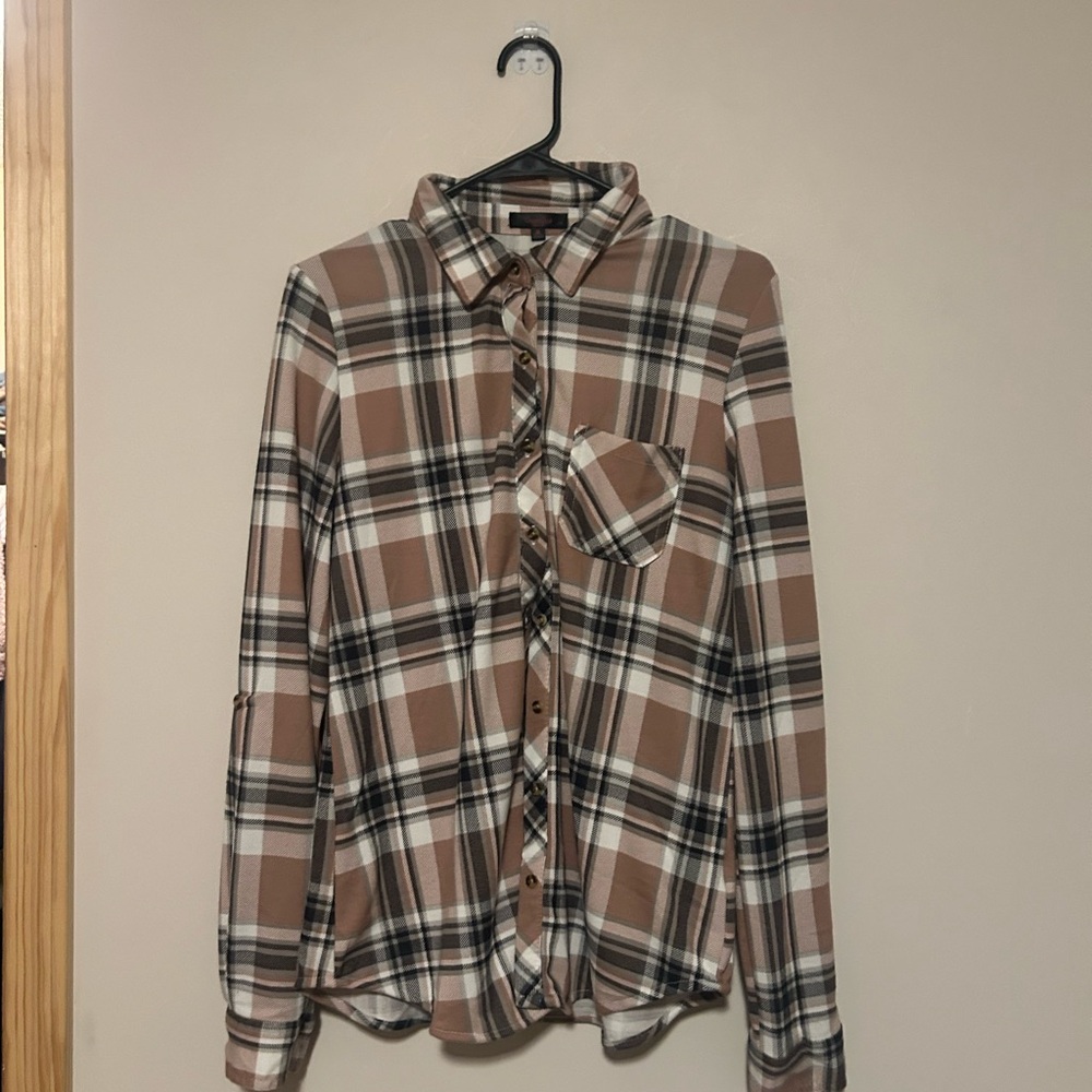 Plaid Button-Up Shirt